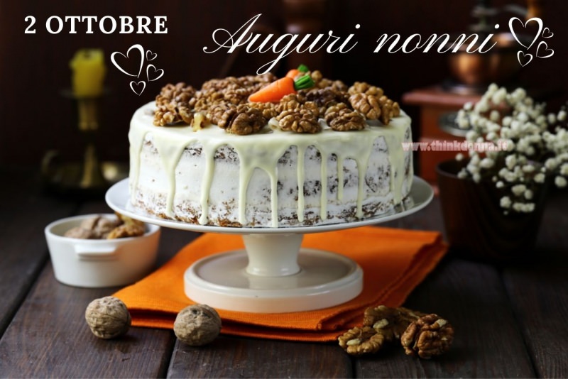 torta di carote e noci con crema al mascarpone 2 ottobre auguri nonni