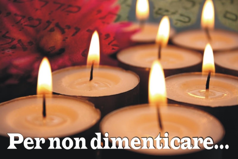 27 gennaio giorno della memoria shoah ebrei candele accese commemorazione per non dimenticare scritta