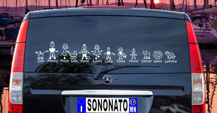 Auto e bambini adesivi personalizzabili per auto SUV nero