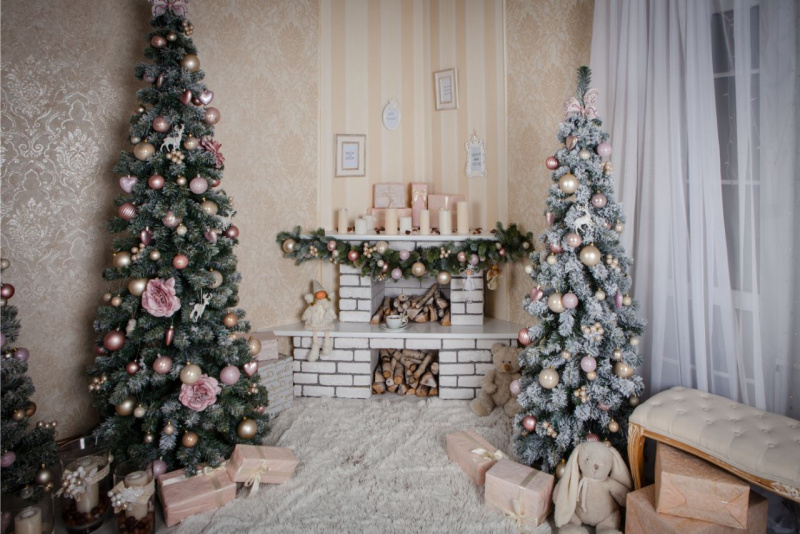 tonalità tenue colori Natale decorazioni natalizie pastello ghirlanda ramo abete