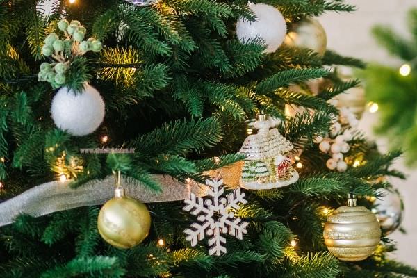 decorazioni natalizie albero di natale oro bianco verde