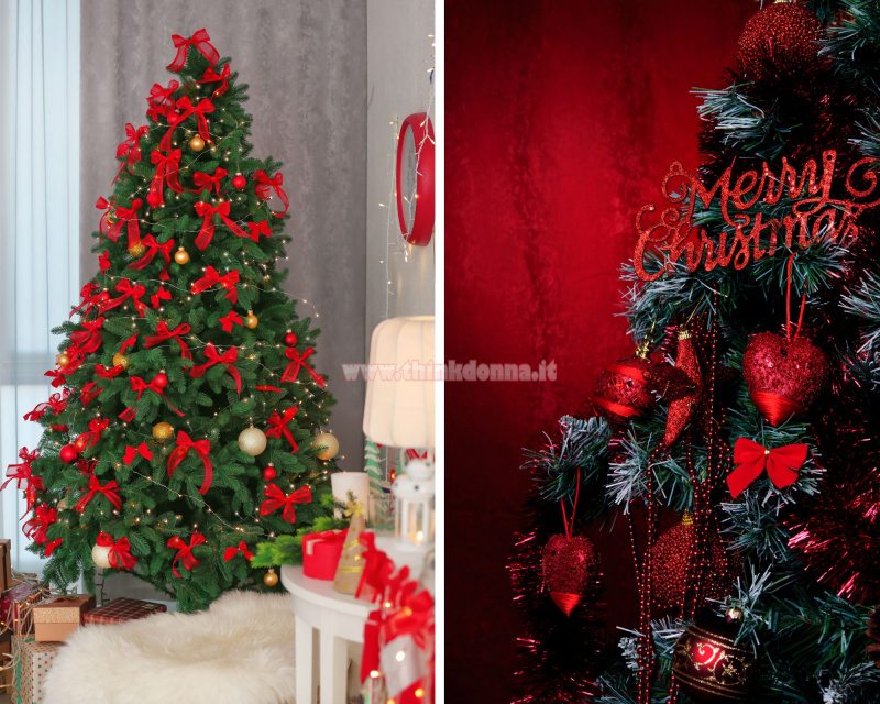 decorazioni rosse albero di Natale 