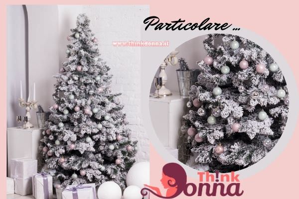 albero di natale rosa argento decorazione natalizia casa