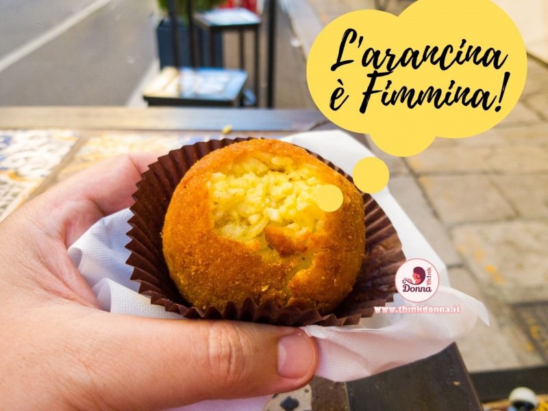 arancina  fimmina no arancino street food riso mano