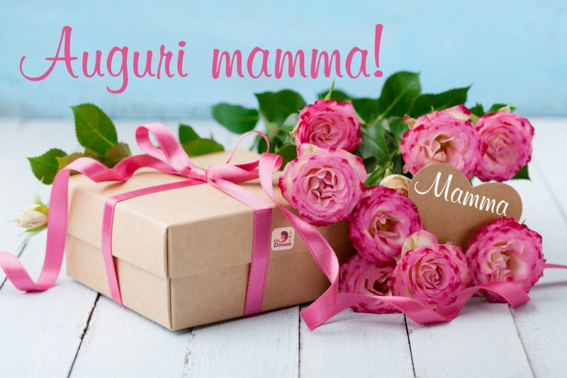 auguri mamma rose rosa pacco regalo cuore