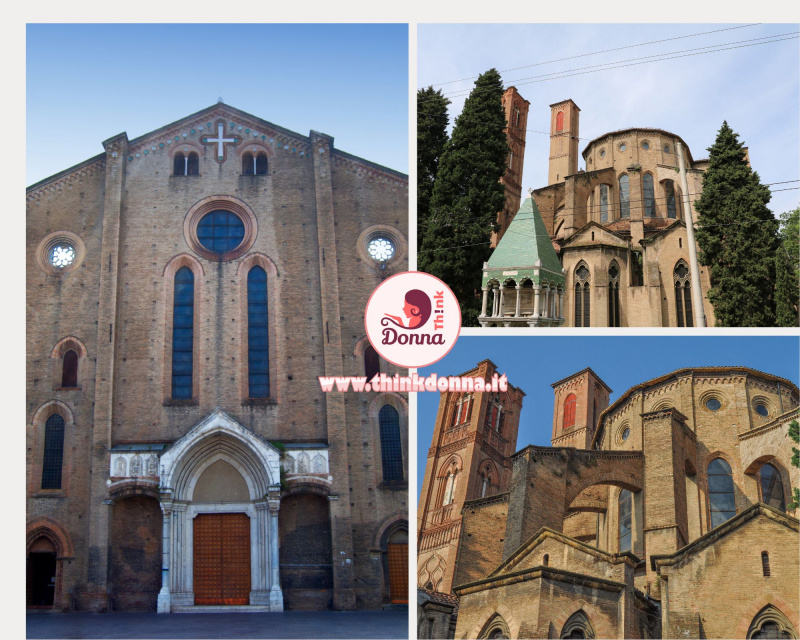 particolari della basilica di San Francesco a Bologna portone edificio 