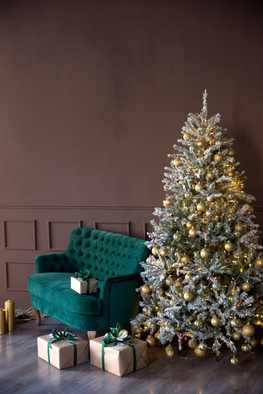 decorazioni natalizie oro argento brillante glitter pacchi regalo parquet 