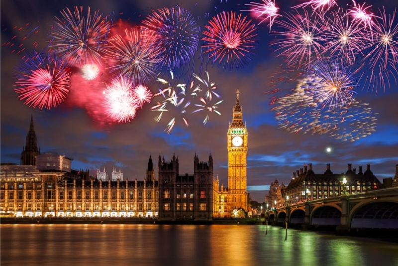 festa capodanno giochi artificio Londra
