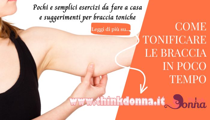 come tonificare braccia flaccide consigli esercizi donna top nero mostra braccio flaccido