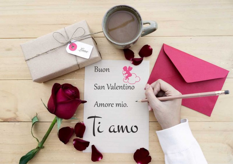 biglietto amore buon san valentino ti amo rosa rossa regalo love