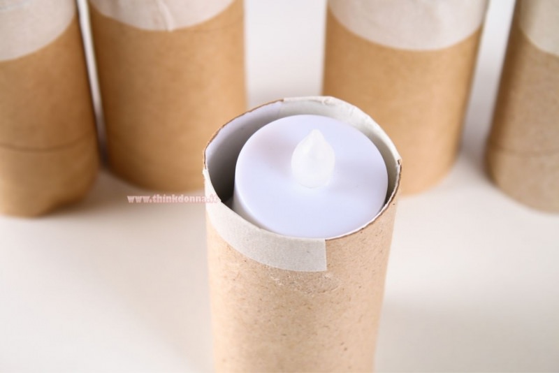 rotolo cartone tea light led candela finta tutorial