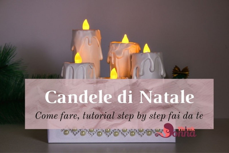 candele di Natale bianche finte fai da te tea light decorazione natalizia