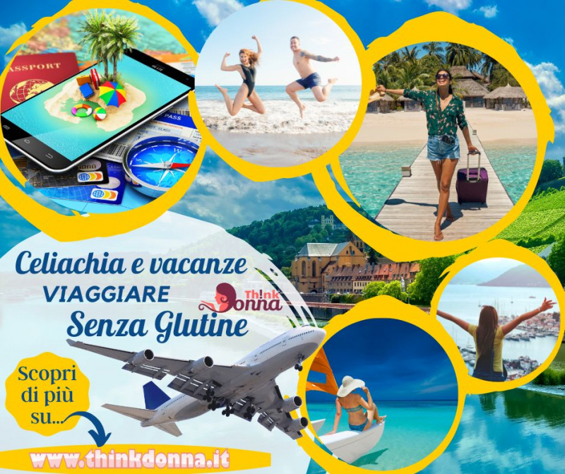 concetto di vacanze senza glutine aereo passaporto smartphone mare luoghi vacanza libertà gluten free
