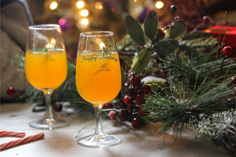 calici cocktail christmas clementine arancione luci Natale