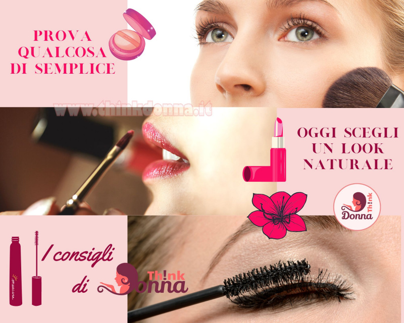 trucco leggero occhi donna verdi pennello mascara ciglia gloss lipstick labbra