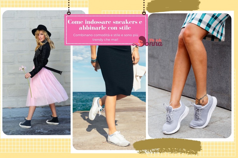 come indossare sneakers con stile gonna tulle rosa rock tubino nero mare scarpe comode