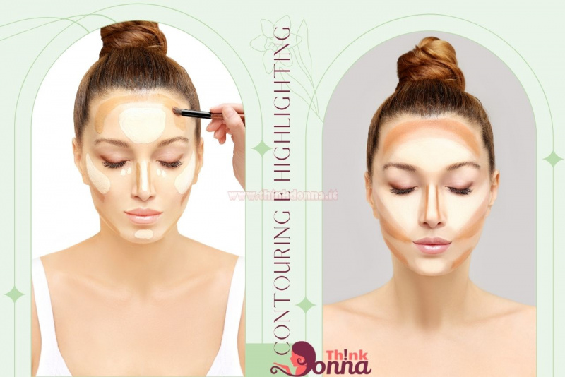 tutorial contouring highlighting viso donna zone make-up trucco