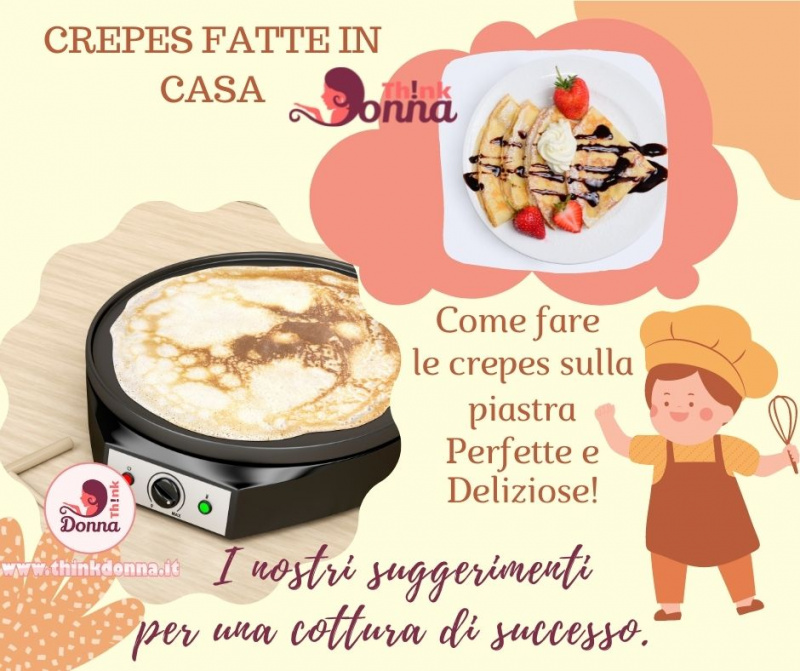 crepes fatte in casa ricetta piastra crepiera elettrica illustrazione cuoca