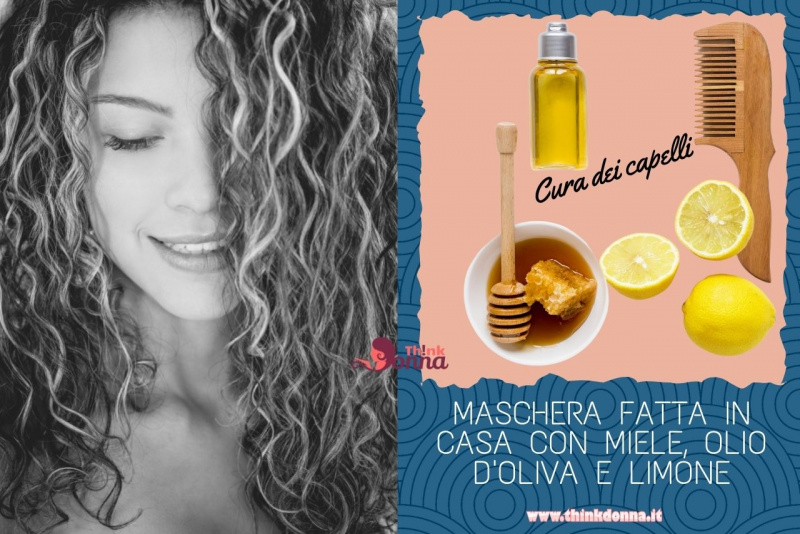 maschera fatta in casa miele olio oliva limone donna capelli ricci