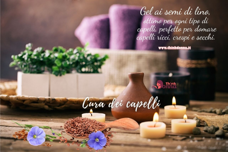 semi di lino cura dei capelli SPA tea light fiamma accesa telo spugna