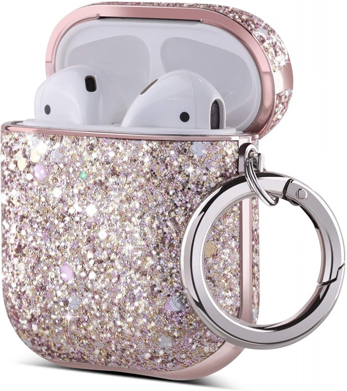 custodia per airpods Ulak glitter rosa