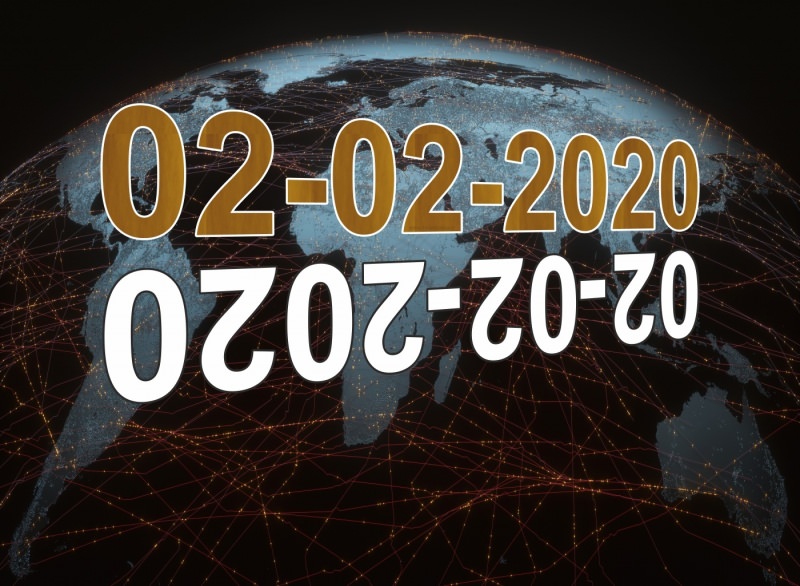 data palindroma speciale mondiale 02/02/2020 febbraio mappa mondo 