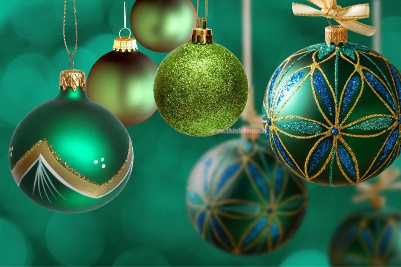 palline di natale decorazioni natalizie verde oro