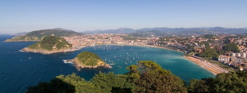 Donostia - San Sebastin vista aerea baia concha spiaggia mare