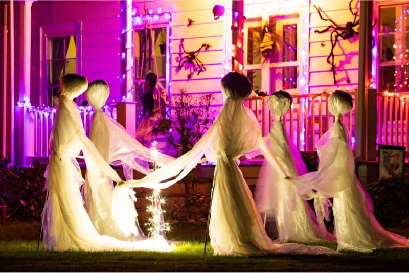 Halloween home decorating outdoor decorazioni ghost fantasmi ballano