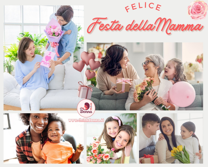 foto auguri festa mamme figli rose regali abbraccio