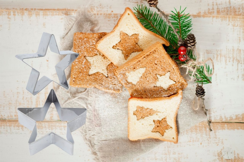 stelle pane tostato taglia pasta antipasto natale