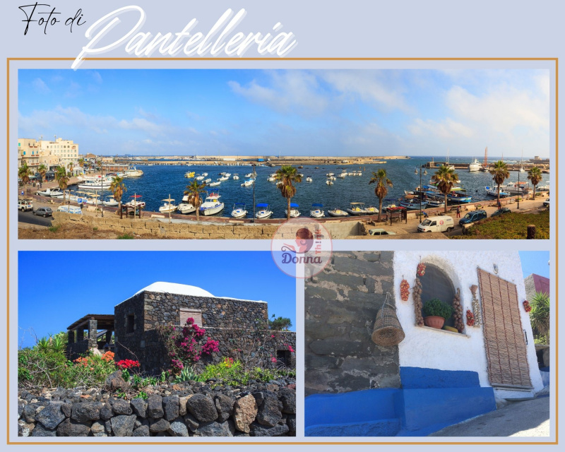 comune di Pantelleria porto barche roccia dammuso fiori pietre abitazione rustica treccia aglio pomodori secchi 