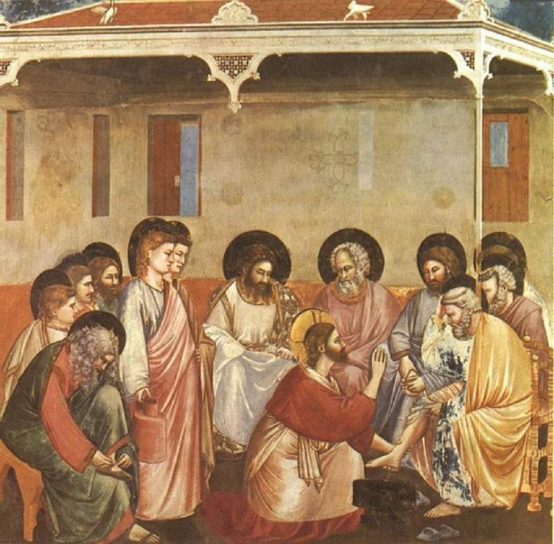 Ges lava i piedi a Pietro, Giotto, Cappella degli Scrovegni, Padova