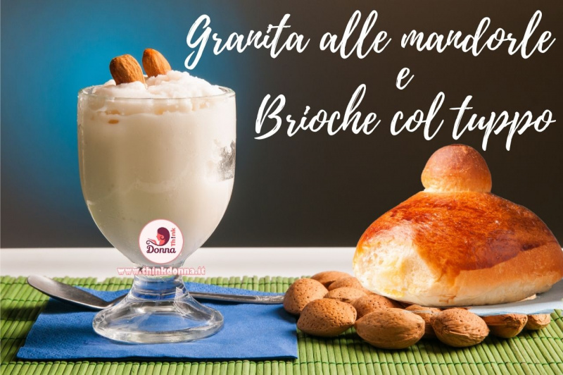 bicchiere granita cucchiaino tovagliolo mandorla