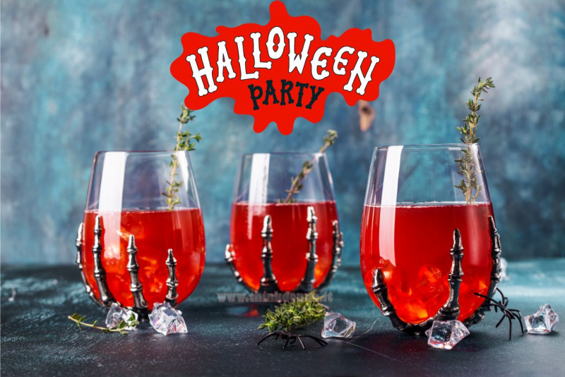 punch rosso bevanda drink Halloween bicchieri con dita ghiaccio
