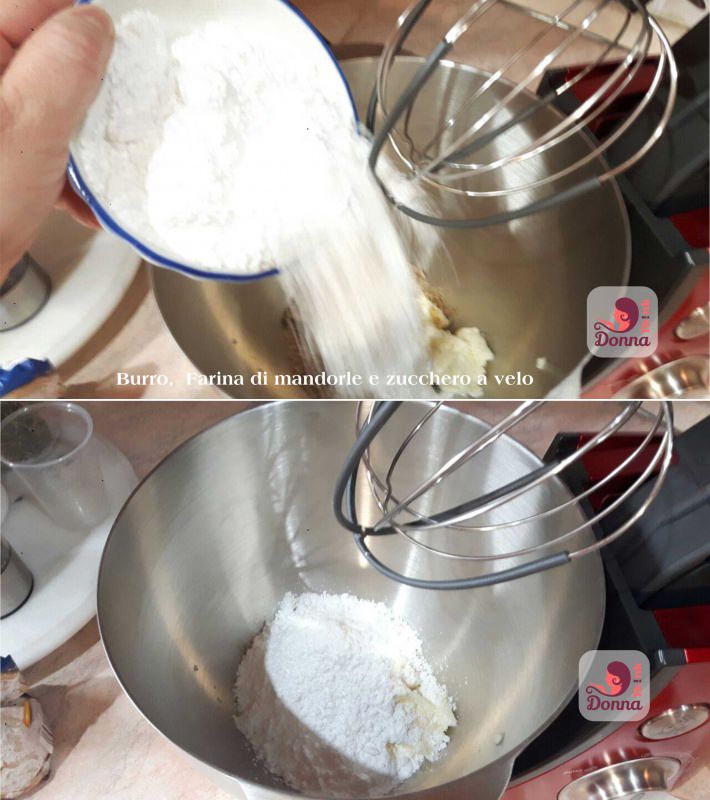 zucchero a velo versato nella planetaria ingredienti crostata