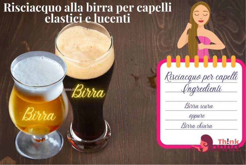 bicchiere birra bionda chiara scura illustrazione cura dei capelli