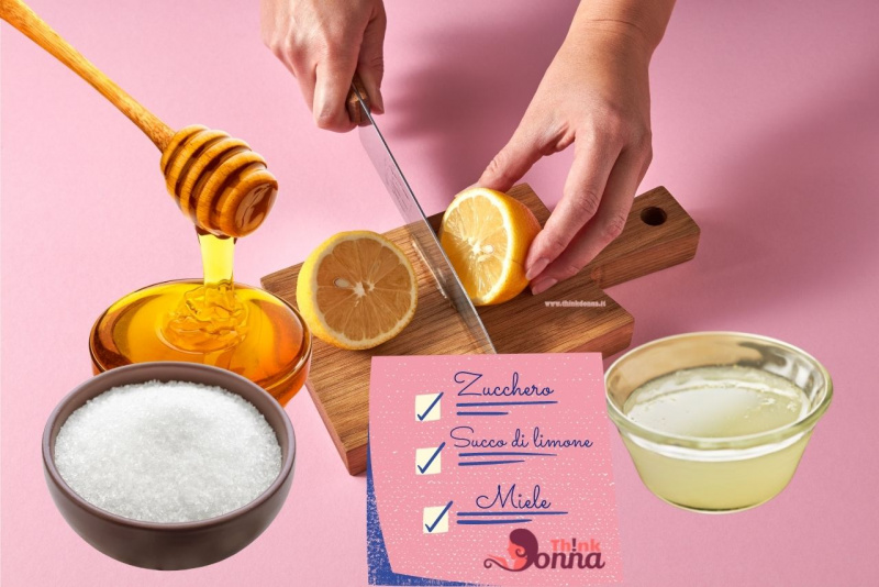 ingredienti ceretta allo zucchero miele succo di limone tagliere ricetta sokkar
