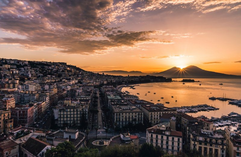 tramonto bellissimo Golfo di Napoli mare