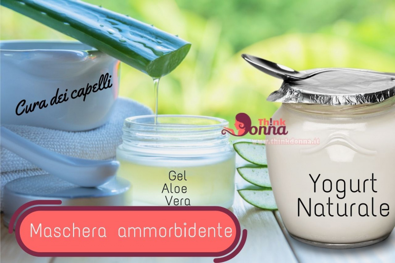 cura bellezza capelli maschera ammorbidente gel aloe vera yogurt bianco