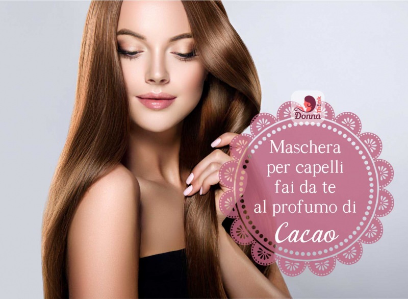 viso donna bellissima capelli castani lunghi lisci lucenti morbidi ricetta maschera cacao