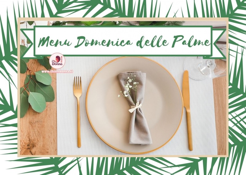 menu della domenica delle Palme posto tavola apparecchiata