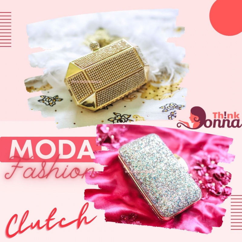 clutch con strass oro argento 