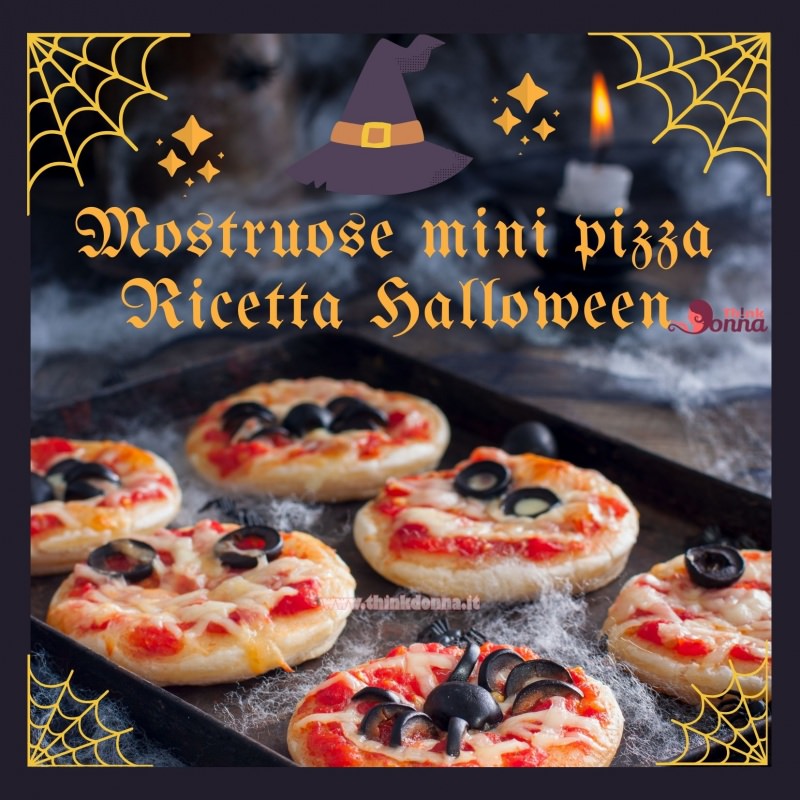 mostruose mini pizza ricetta di halloween ragni ragnatele
