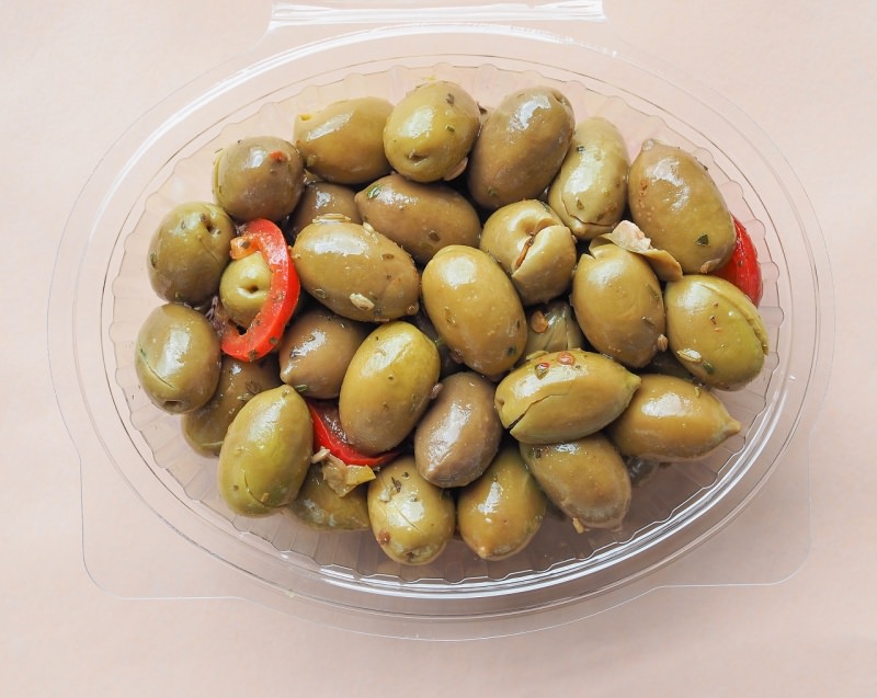 olive verdi schiacciate