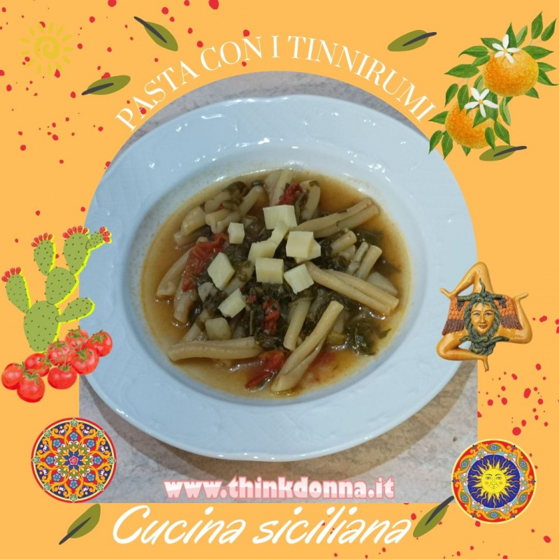 primopiatto pronto pasta minestra tinnirumi cucina siciliana tenerumi taddi simboli Sicilia trinacria sole fichi d'india
