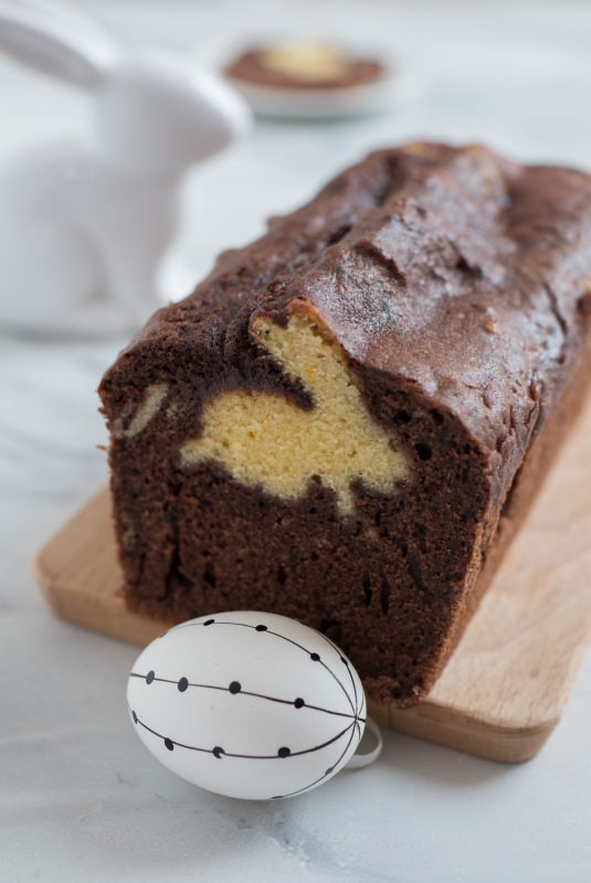 plumcake cioccolato variegato inserto coniglietto vaniglia uovo pasqua