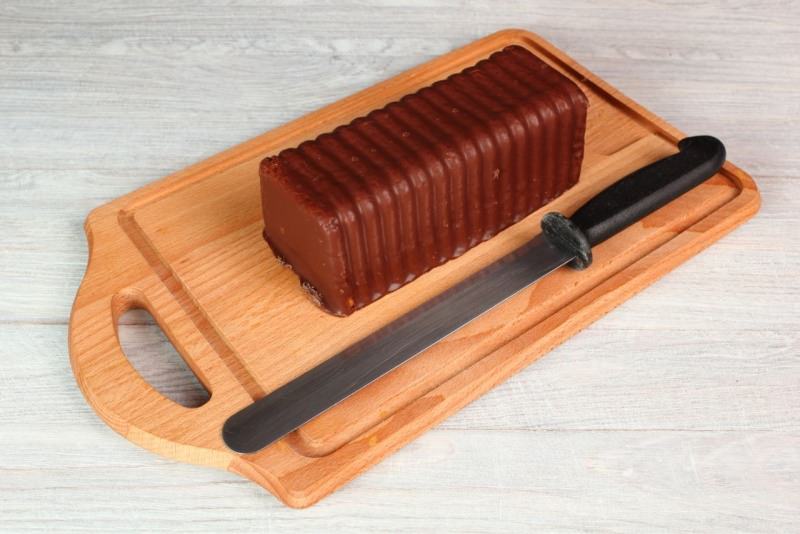 plumcake cioccolato ganache tagleire coltello