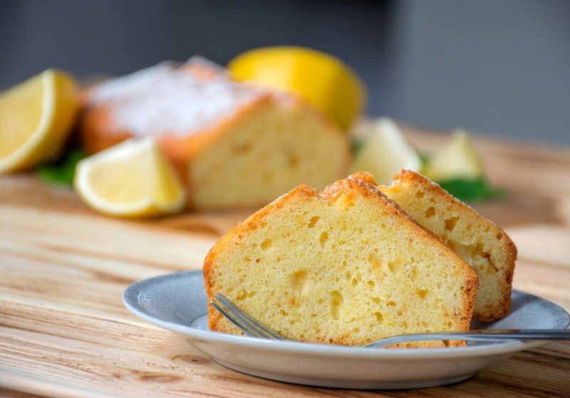 fette plumcake yogurt limone senza burro dolce pronto tavola zucchero a velo