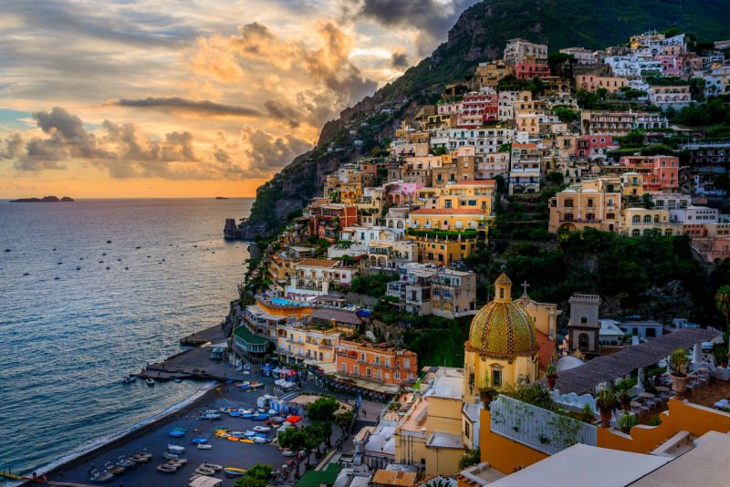 positano costiera Amalfitana mare tramonto